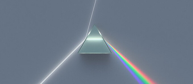 Prisma : zerlegt das Licht in seine Farben