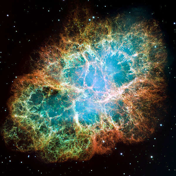 Krebs-Nebel : Überrest einer Supernova, die für den Weihnachtsstern rund 1000 Jahre zu spät erschien.