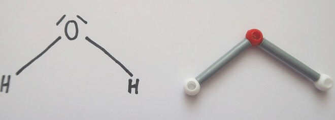 Wassermolekül: Lewisformel und Modell