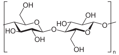 Ein Ausschnitt aus einem Cellulose-Molekül - dem Rohstoff für die Herstellung von Zigarettenfiltern